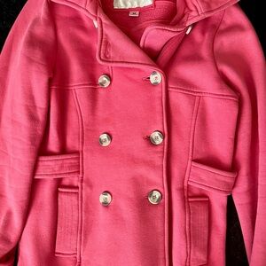 Maurices Hot Pink Double-Breasted Pea Coat